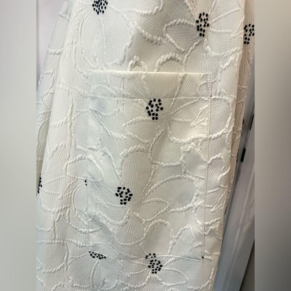 Rosie Assoulin Pocktail Dress, Cream&Black floral embossed Crepe, Midi, NWOT, 0 - Picture 11 of 16